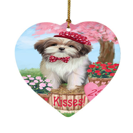 Rosie 25 Cent Kisses Malti Tzu Dog Heart Christmas Ornament HPOR56328
