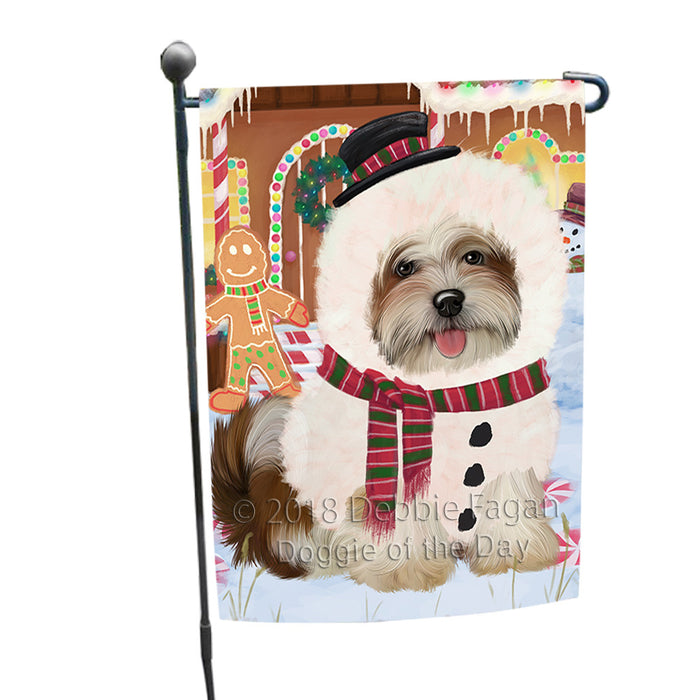 Christmas Gingerbread House Candyfest Malti Tzu Dog Garden Flag GFLG57085