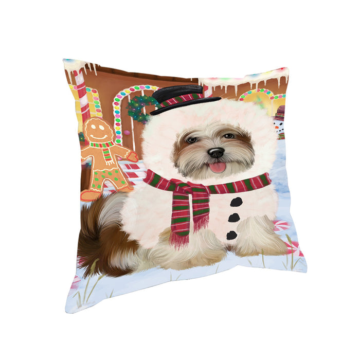 Christmas Gingerbread House Candyfest Malti Tzu Dog Pillow PIL80120