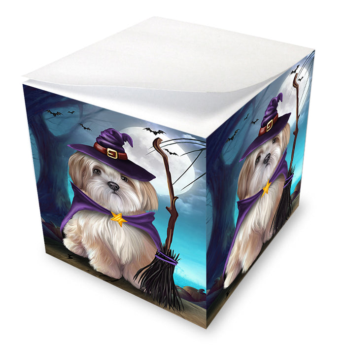Happy Halloween Trick or Treat Malti Tzu Dog Note Cube NOC56157