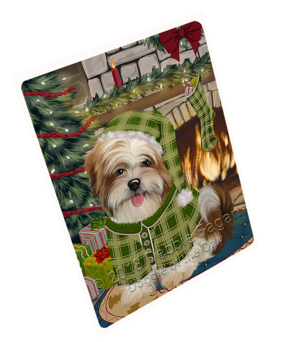 The Stocking was Hung Malti Tzu Dog Magnet MAG71238 (Small 5.5" x 4.25")