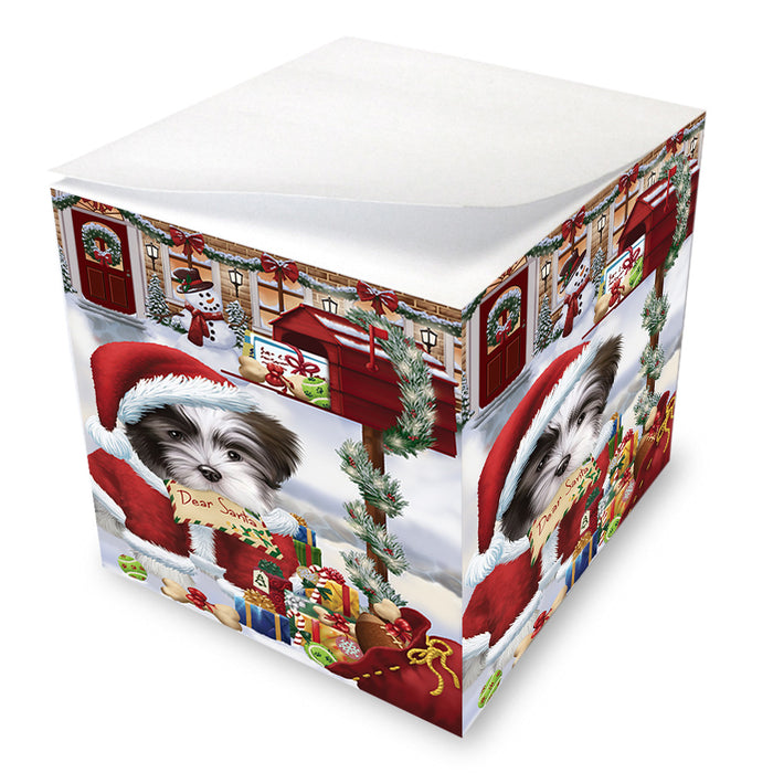 Malti Tzu Dog Dear Santa Letter Christmas Holiday Mailbox Note Cube NOC55196
