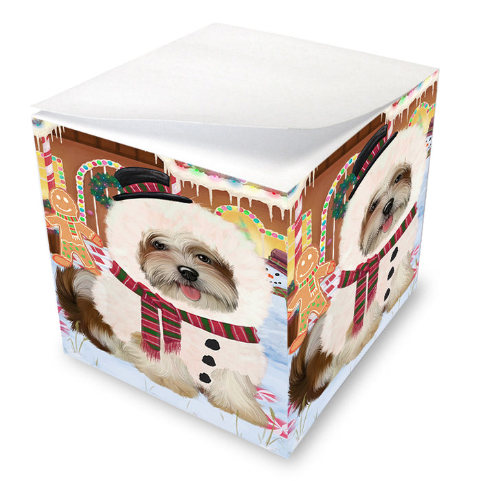 Christmas Gingerbread House Candyfest Malti Tzu Dog Note Cube NOC54529