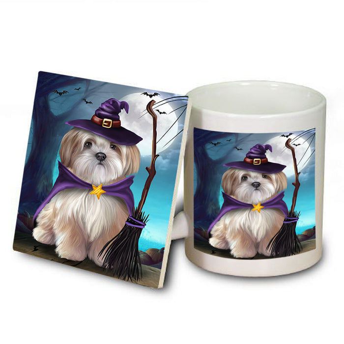 Happy Halloween Trick or Treat Malti Tzu Dog Mug and Coaster Set MUC54503