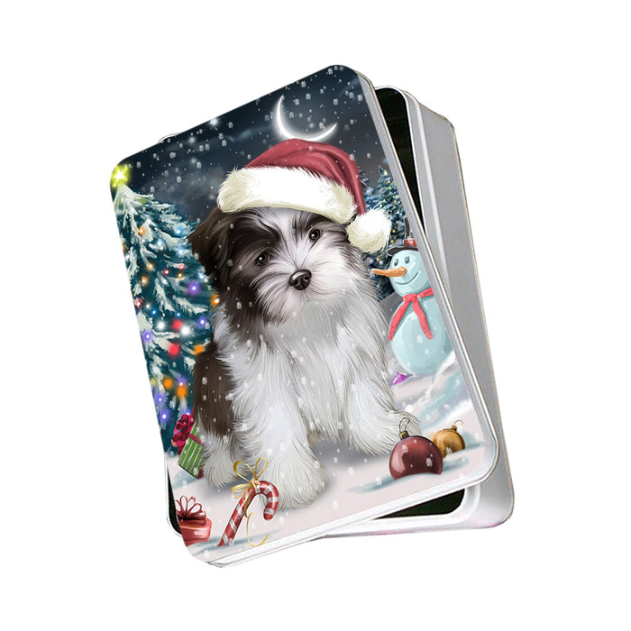 Have a Holly Jolly Malti Tzu Dog Christmas Photo Storage Tin PITN51671
