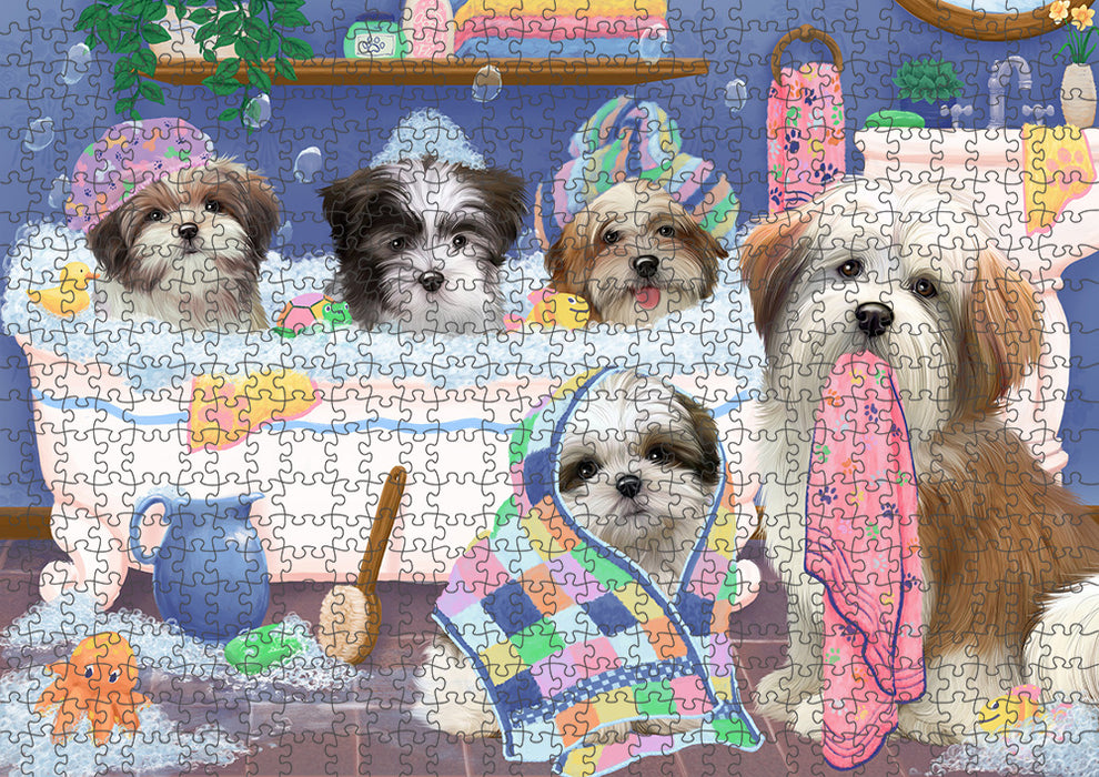 Rub A Dub Dogs In A Tub Malti Tzus Dog Puzzle with Photo Tin PUZL95412