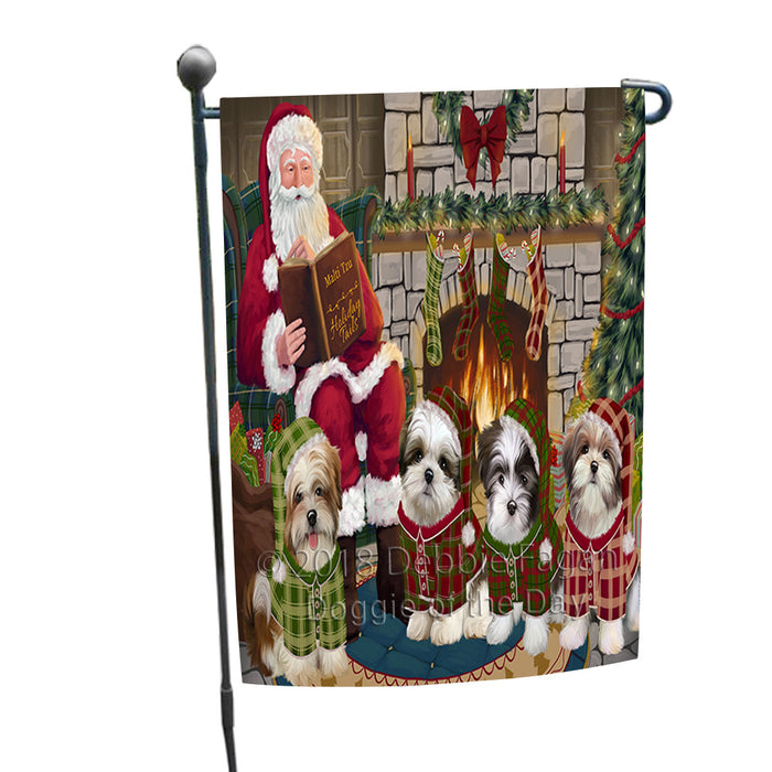 Christmas Cozy Holiday Tails Malti Tzus Dog Garden Flag GFLG55431