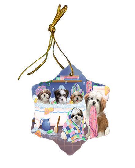 Rub A Dub Dogs In A Tub Malti Tzus Dog Star Porcelain Ornament SPOR57159