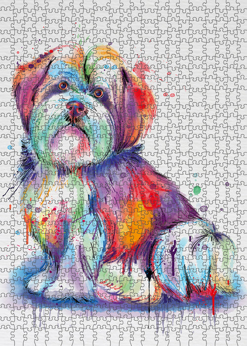 Watercolor Malti Tzu Dog Puzzle with Photo Tin PUZL97176
