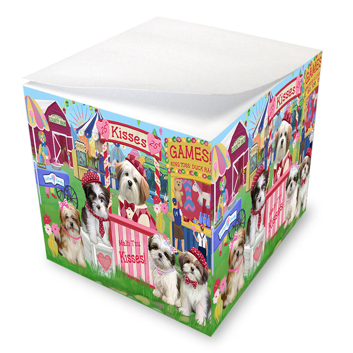 Carnival Kissing Booth Malti Tzus Dog Note Cube NOC53980