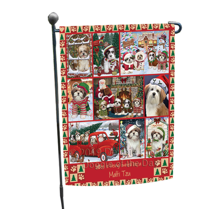 Love is Being Owned Christmas Malti Tzu Dogs Garden Flag GFLG65910