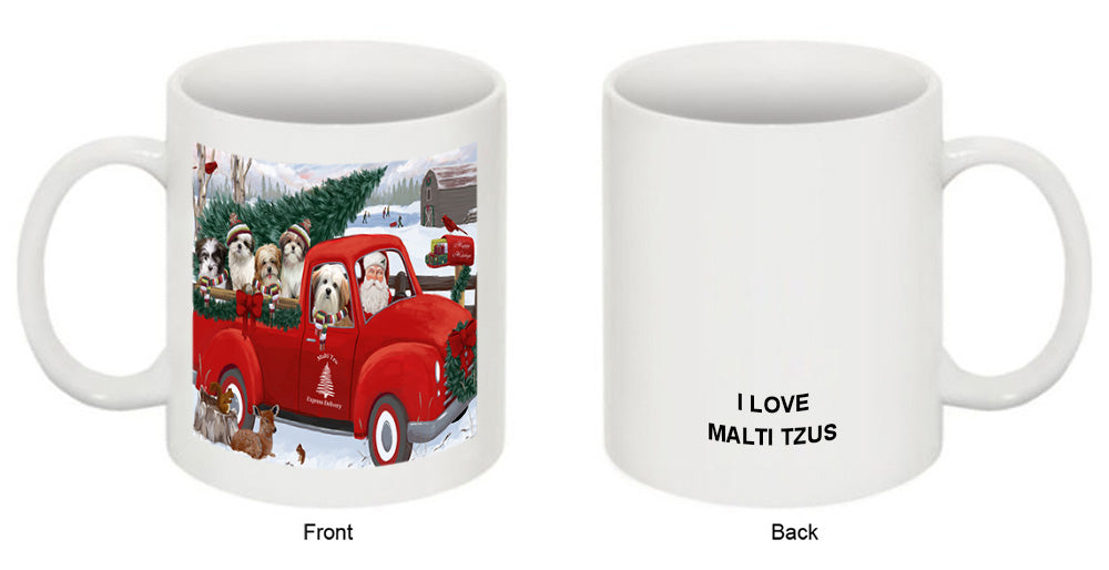 Christmas Santa Express Delivery Malti Tzus Dog Family Coffee Mug MUG50448