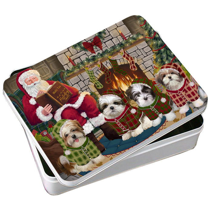 Christmas Cozy Holiday Tails Malti Tzus Dog Photo Storage Tin PITN55081