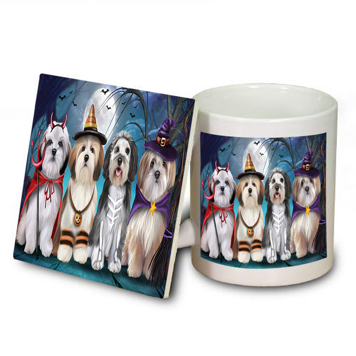 Happy Halloween Trick or Treat Malti Tzus Dog Mug and Coaster Set MUC54473
