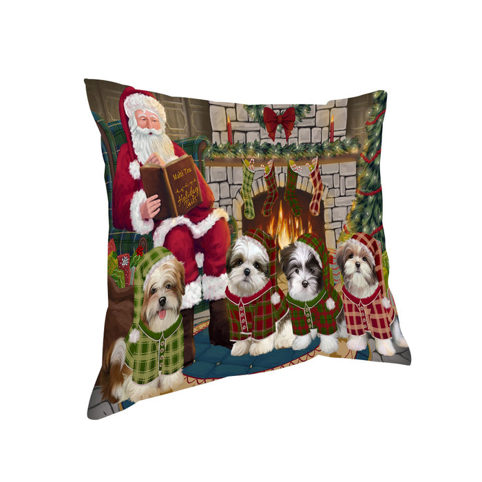 Christmas Cozy Holiday Tails Malti Tzus Dog Pillow PIL69480