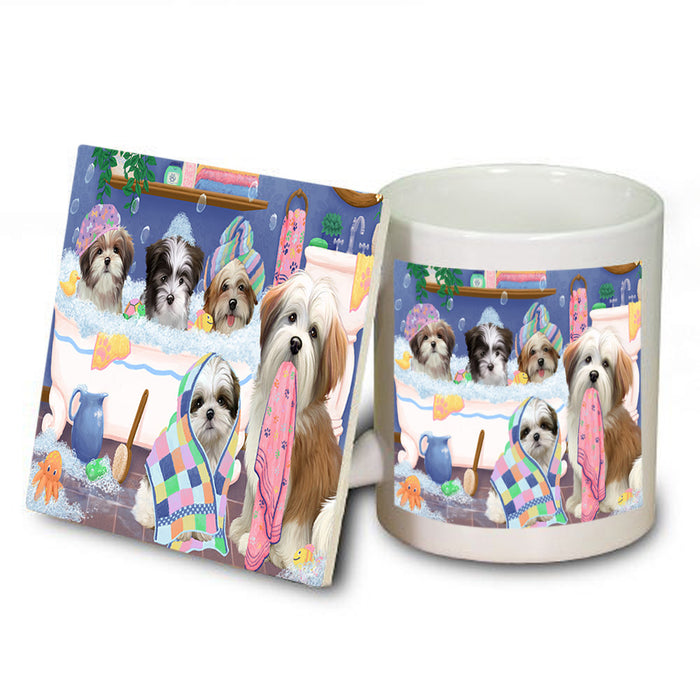 Rub A Dub Dogs In A Tub Malti Tzus Dog Mug and Coaster Set MUC56795