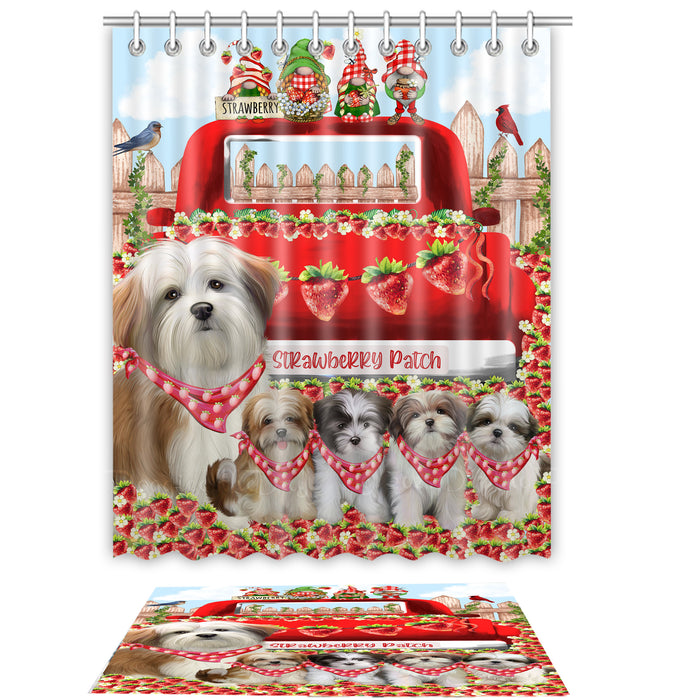 Malti Tzu Shower Curtain & Bath Mat Set, Bathroom Decor Curtains with hooks and Rug, Explore a Variety of Designs, Personalized, Custom, Dog Lover's Gifts
