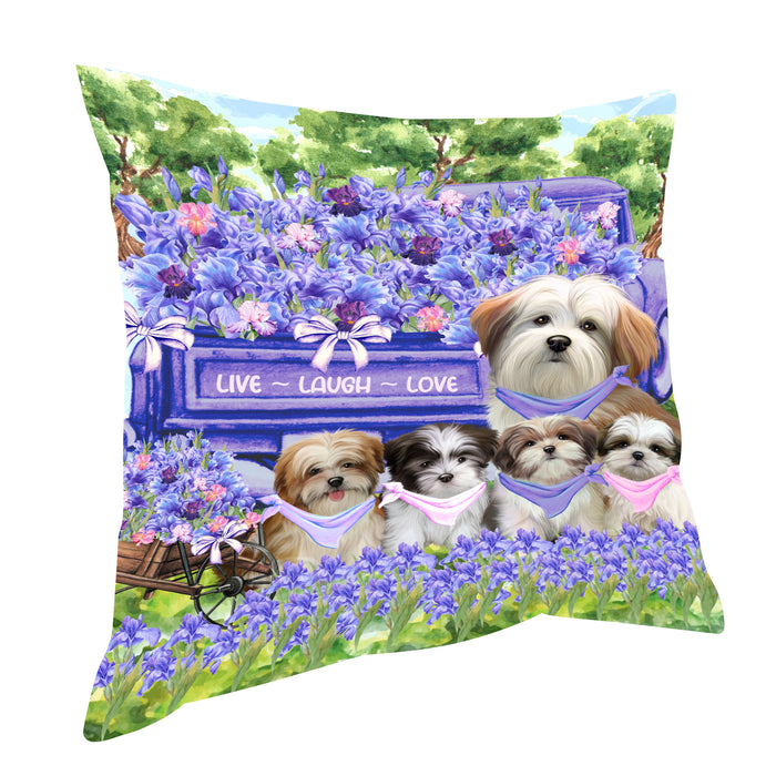 Malti Tzu Throw Pillow, Explore a Variety of Custom Designs, Personalized, Cushion for Sofa Couch Bed Pillows, Pet Gift for Dog Lovers