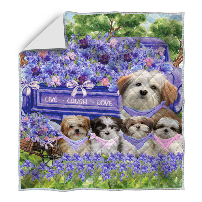 Malti Tzu Bed Quilt, Explore a Variety of Designs, Personalized, Custom, Bedding Coverlet Quilted, Pet and Dog Lovers Gift