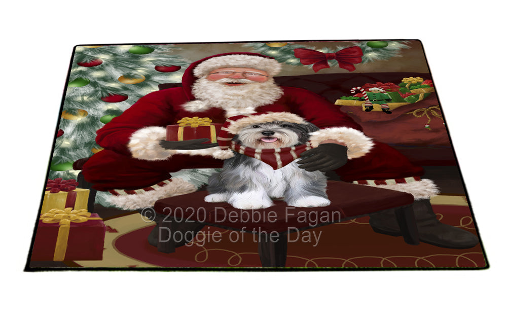 Santa's Christmas Surprise Malti Tzu Dog Indoor/Outdoor Welcome Floormat - Premium Quality Washable Anti-Slip Doormat Rug FLMS57493