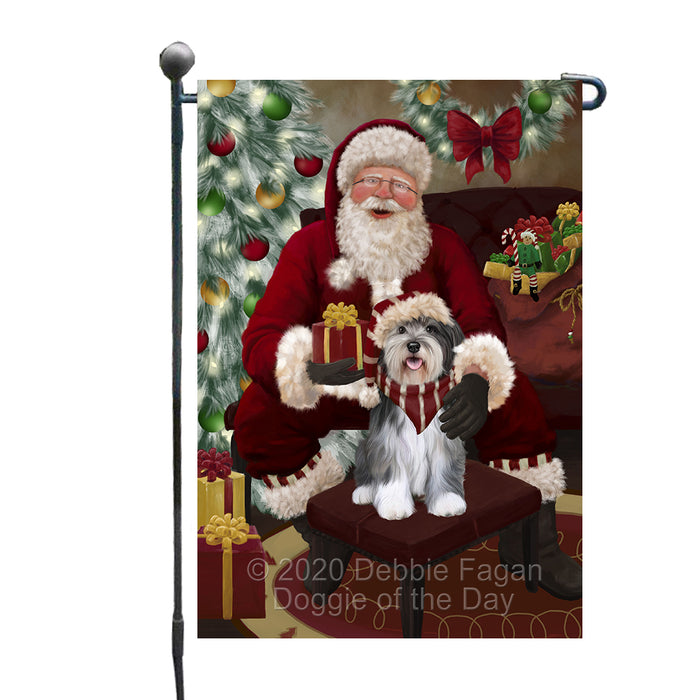 Santa's Christmas Surprise Malti Tzu Dog Garden Flag GFLG66756