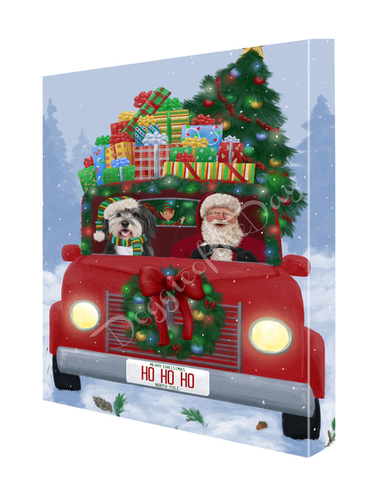 Christmas Honk Honk Here Comes Santa with Malti Tzu Dog Canvas Print Wall Art Décor CVS146942