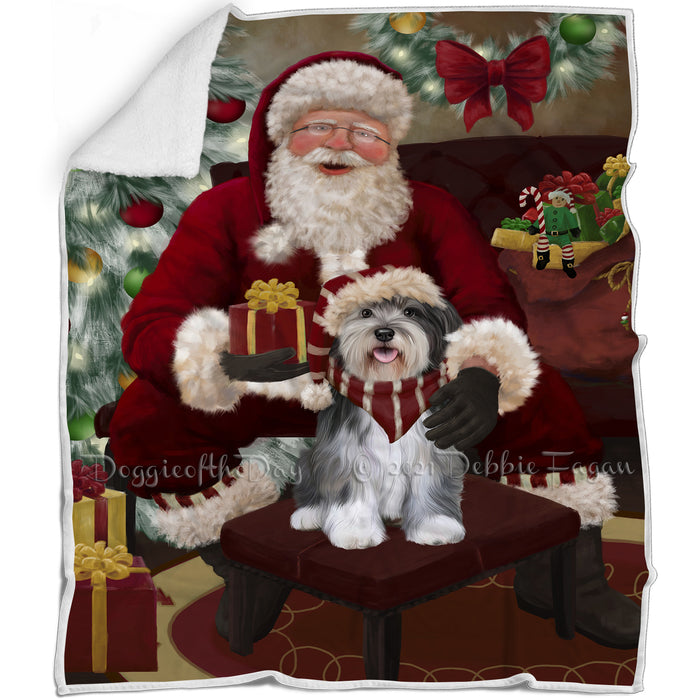Santa's Christmas Surprise Malti Tzu Dog Blanket BLNKT142288