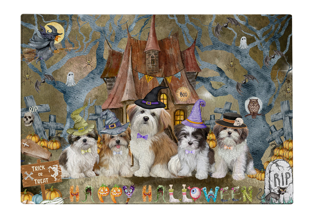 Malti Tzu Cutting Board: Explore a Variety of Designs, Personalized, Custom, Kitchen Tempered Glass Scratch and Stain Resistant, Halloween Gift for Pet and Dog Lovers