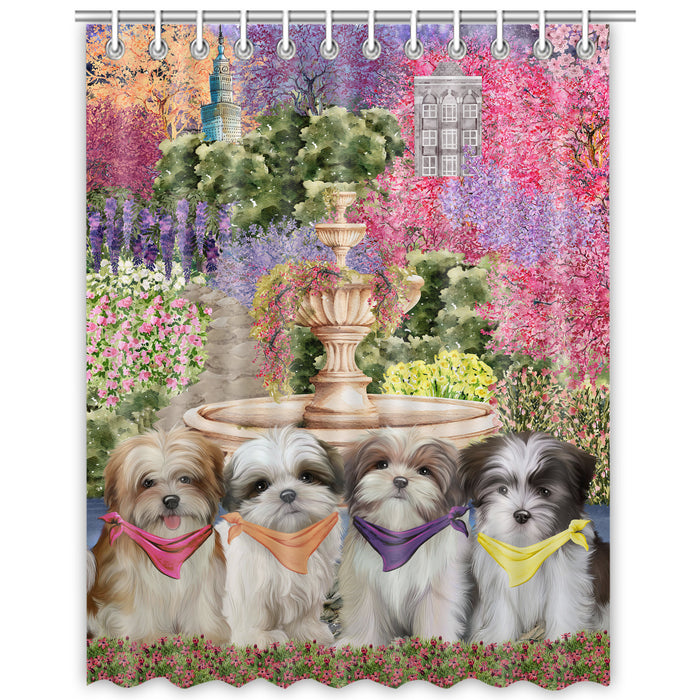 Malti Tzu Shower Curtain, Personalized Bathtub Curtains for Bathroom Decor with Hooks, Explore a Variety of Designs, Custom, Pet Gift for Dog Lovers