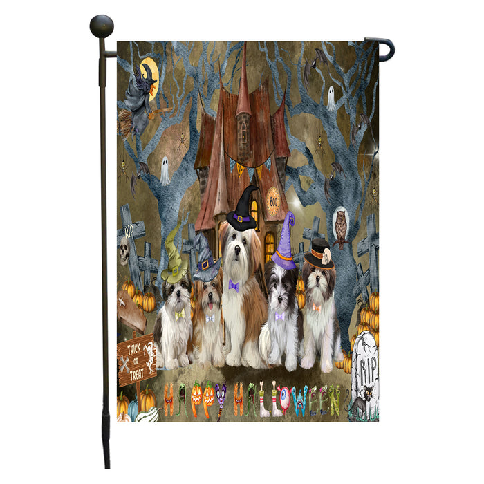 Malti Tzu Dogs Garden Flag: Explore a Variety of Designs, Personalized, Custom, Weather Resistant, Double-Sided, Outdoor Garden Halloween Yard Decor for Dog and Pet Lovers