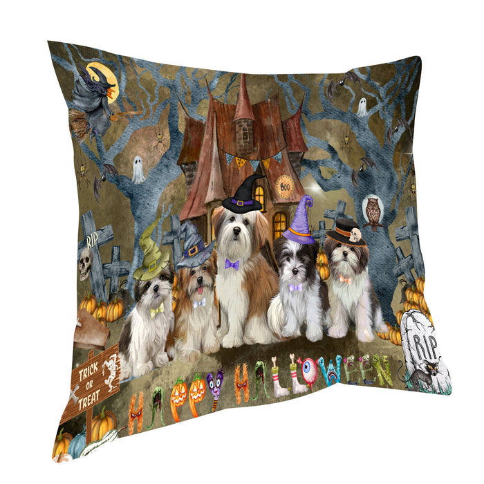 Malti Tzu Throw Pillow: Explore a Variety of Designs, Custom, Cushion Pillows for Sofa Couch Bed, Personalized, Dog Lover's Gifts