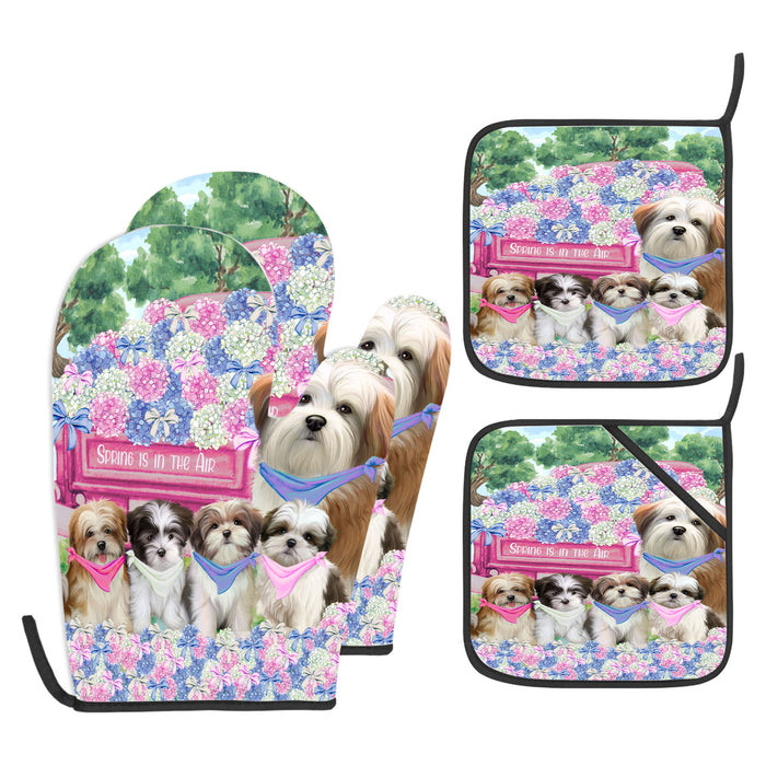 Malti Tzu Oven Mitts and Pot Holder Set, Explore a Variety of Personalized Designs, Custom, Kitchen Gloves for Cooking with Potholders, Pet and Dog Gift Lovers