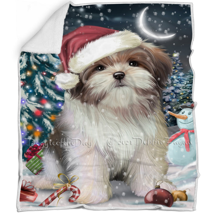 Have a Holly Jolly Malti Tzu Dog Christmas Blanket BLNKT81786