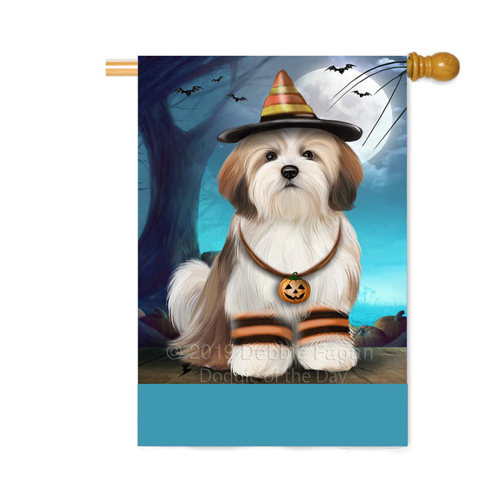 Personalized Happy Halloween Trick or Treat Malti Tzu Dog Candy Corn Custom House Flag FLG64113