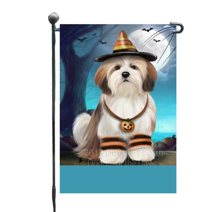 Personalized Happy Halloween Trick or Treat Malti Tzu Dog Candy Corn Custom Garden Flag GFLG64422