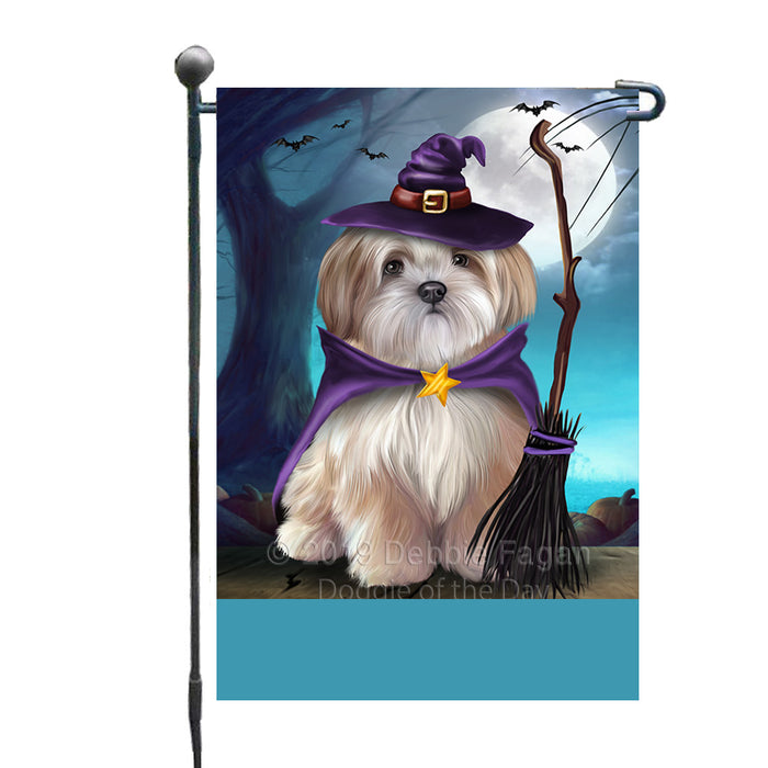 Personalized Happy Halloween Trick or Treat Malti Tzu Dog Witch Custom Garden Flag GFLG64587