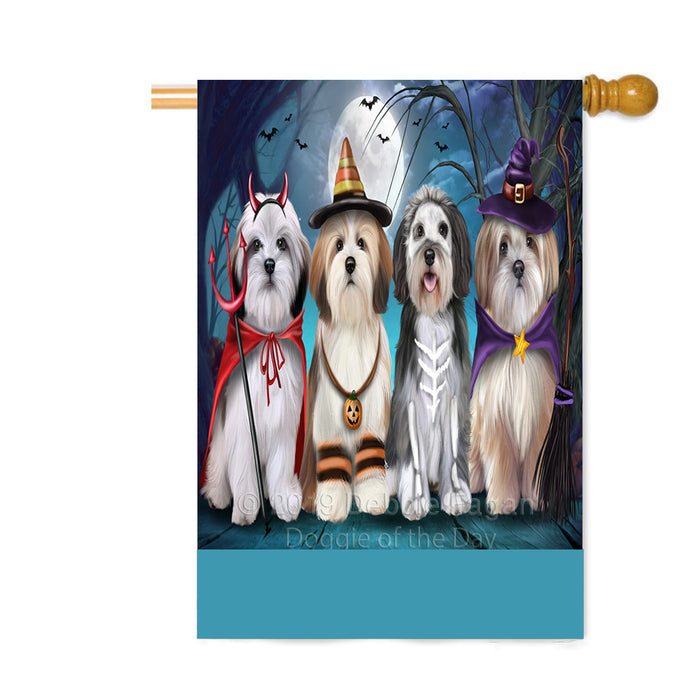 Personalized Happy Halloween Trick or Treat Malti Tzu Dogs Custom House Flag FLG64055