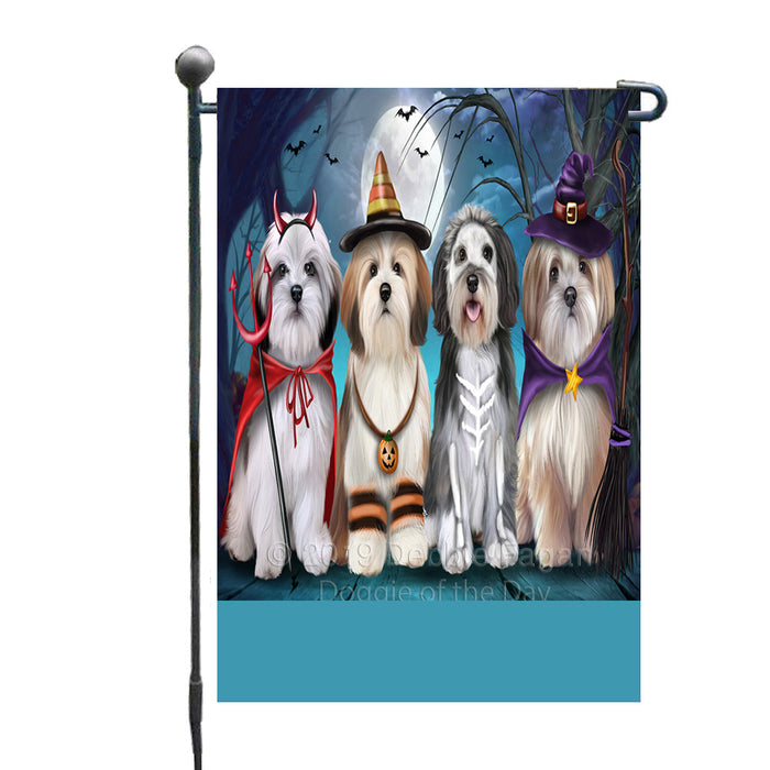 Personalized Happy Halloween Trick or Treat Malti Tzu Dogs Custom Garden Flag GFLG64364