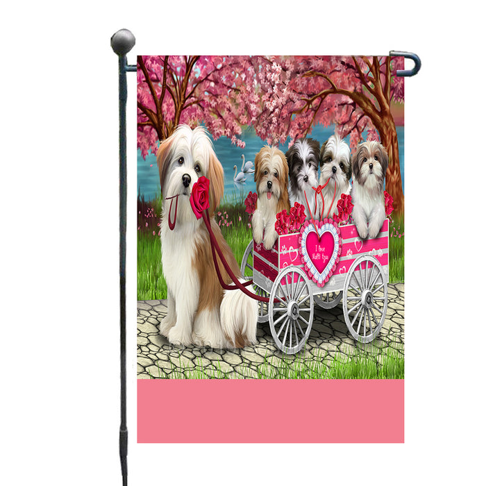 Personalized I Love Malti Tzu Dogs in a Cart Custom Garden Flags GFLG-DOTD-A62168