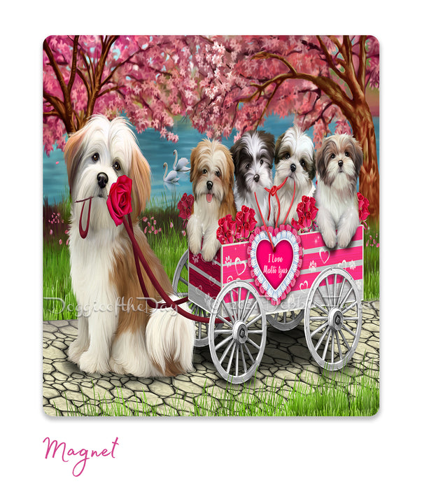 Mother's Day Gift Basket Malti Tzu Dogs Blanket, Pillow, Coasters, Magnet, Coffee Mug and Ornament