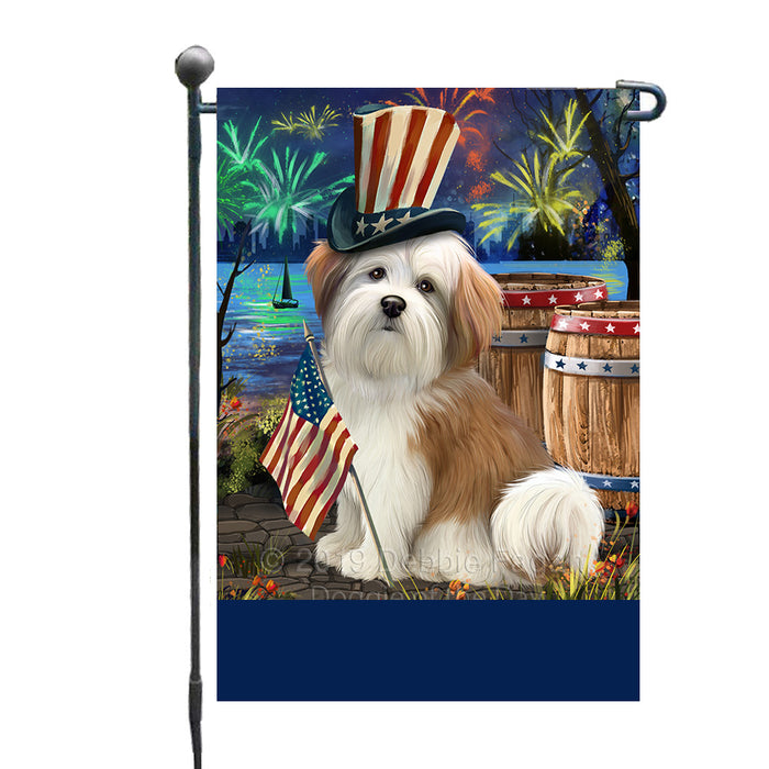 Personalized 4th of July Firework Malti Tzu Dog Custom Garden Flags GFLG-DOTD-A57985