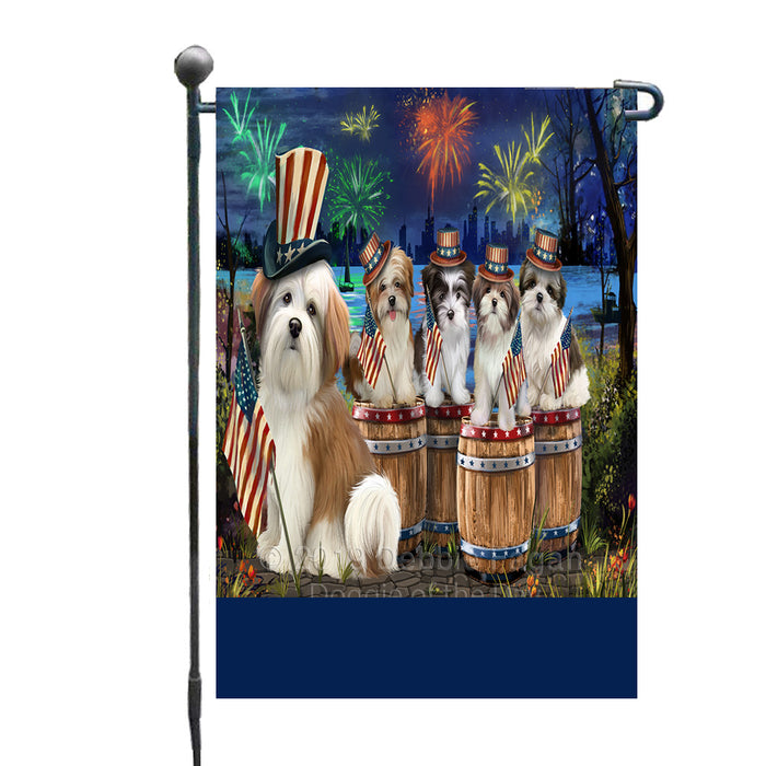 Personalized 4th of July Firework Malti Tzu Dogs Custom Garden Flags GFLG-DOTD-A57986