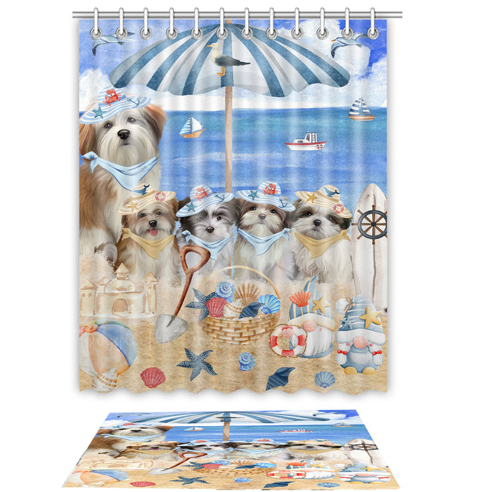 Malti Tzu Shower Curtain with Bath Mat Set, Custom, Curtains and Rug Combo for Bathroom Decor, Personalized, Explore a Variety of Designs, Dog Lover's Gifts