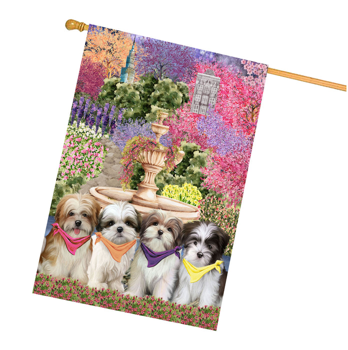 Malti Tzu Dogs House Flag: Explore a Variety of Designs, Weather Resistant, Double-Sided, Custom, Personalized, Home Outdoor Yard Decor for Dog and Pet Lovers
