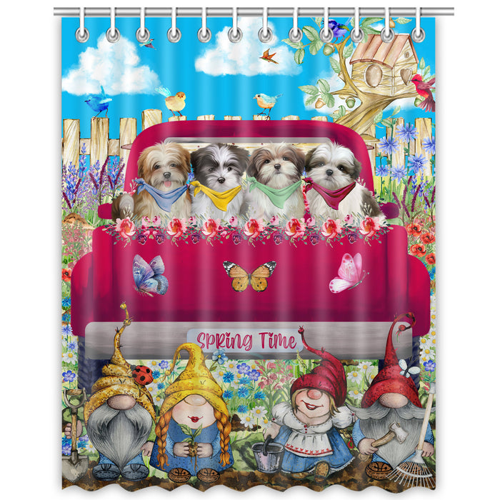 Malti Tzu Shower Curtain: Explore a Variety of Designs, Custom, Personalized, Waterproof Bathtub Curtains for Bathroom with Hooks, Gift for Dog and Pet Lovers