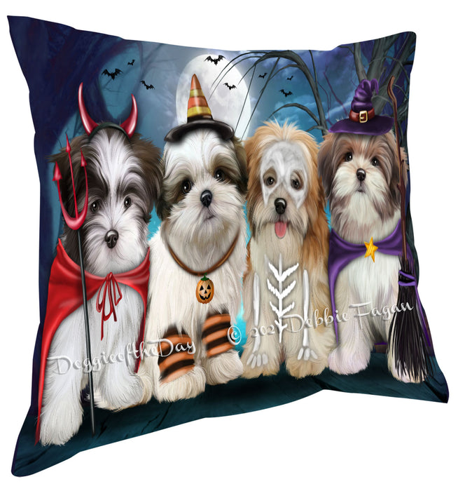 Happy Halloween Trick or Treat Malti Tzu Dogs Pillow with Top Quality High-Resolution Images - Ultra Soft Pet Pillows for Sleeping - Reversible & Comfort - Ideal Gift for Dog Lover - Cushion for Sofa Couch Bed - 100% Polyester, PILA88537
