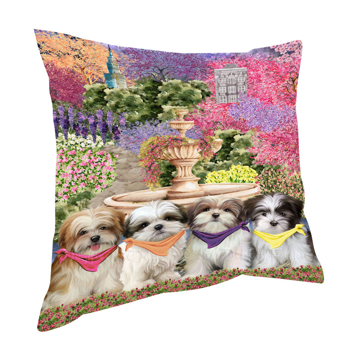 Malti Tzu Throw Pillow: Explore a Variety of Designs, Custom, Cushion Pillows for Sofa Couch Bed, Personalized, Dog Lover's Gifts