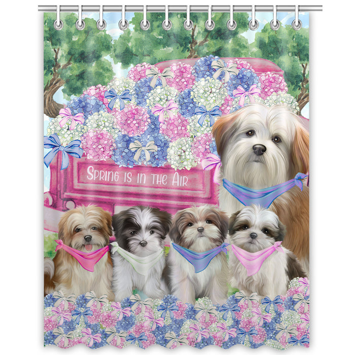 Malti Tzu Shower Curtain, Personalized Bathtub Curtains for Bathroom Decor with Hooks, Explore a Variety of Designs, Custom, Pet Gift for Dog Lovers