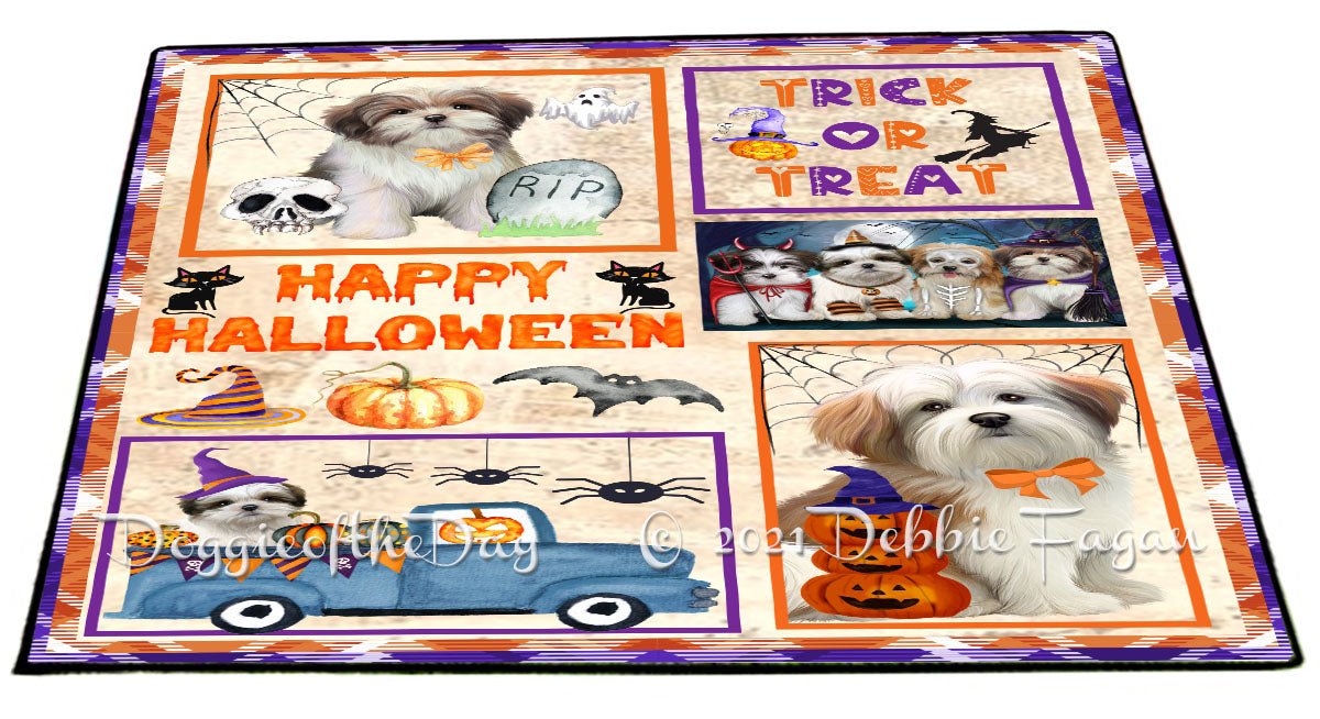 Happy Halloween Trick or Treat Malti Tzu Dogs Indoor/Outdoor Welcome Floormat - Premium Quality Washable Anti-Slip Doormat Rug FLMS58144