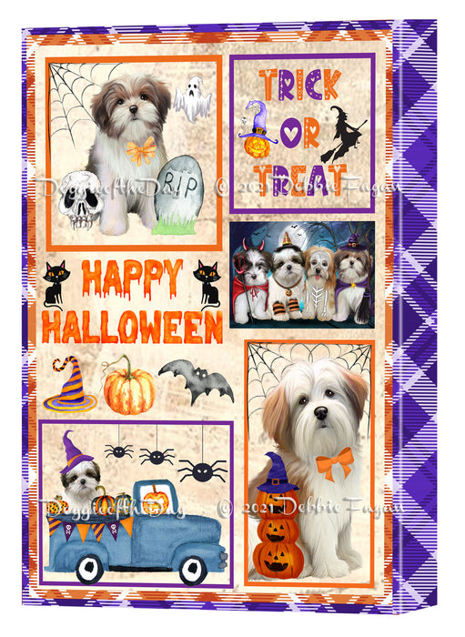 Happy Halloween Trick or Treat Malti Tzu Dogs Canvas Wall Art Decor - Premium Quality Canvas Wall Art for Living Room Bedroom Home Office Decor Ready to Hang CVS150659